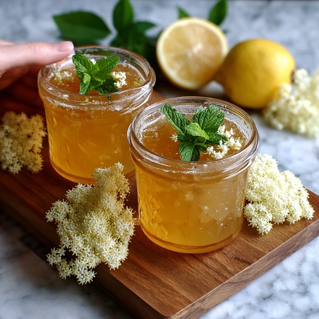 Elderflower & Lemonade Jelly with Mint Leaves Recipe - Recipe Image