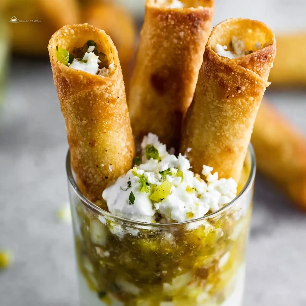 Crispy Flautas Ahogadas with Zesty Tomatillo Salsa Recipe - Recipe Image
