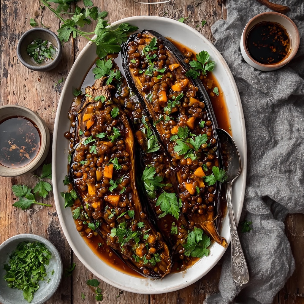 Sticky Garlic Eggplant Recipe - Recipe Image