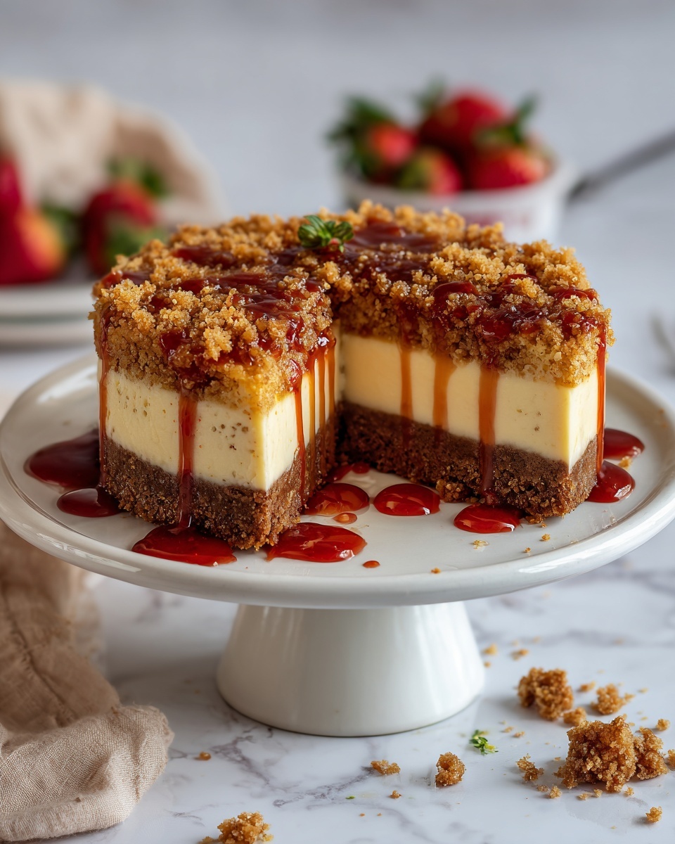 Gluten-Free Vegan Strawberry Cheesecake Recipe - Recipe Image