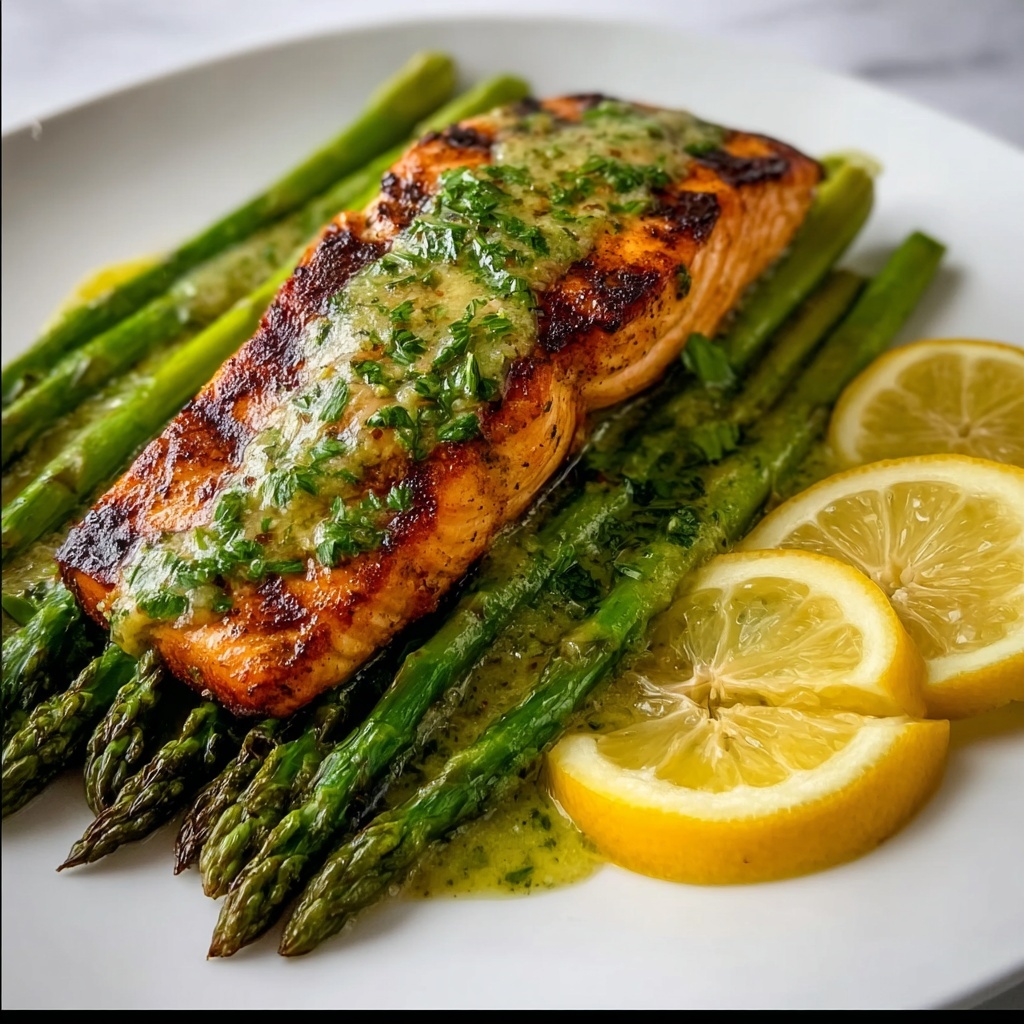 One Pan Salmon and Asparagus with Lemon Garlic Bliss Recipe - Recipe Image