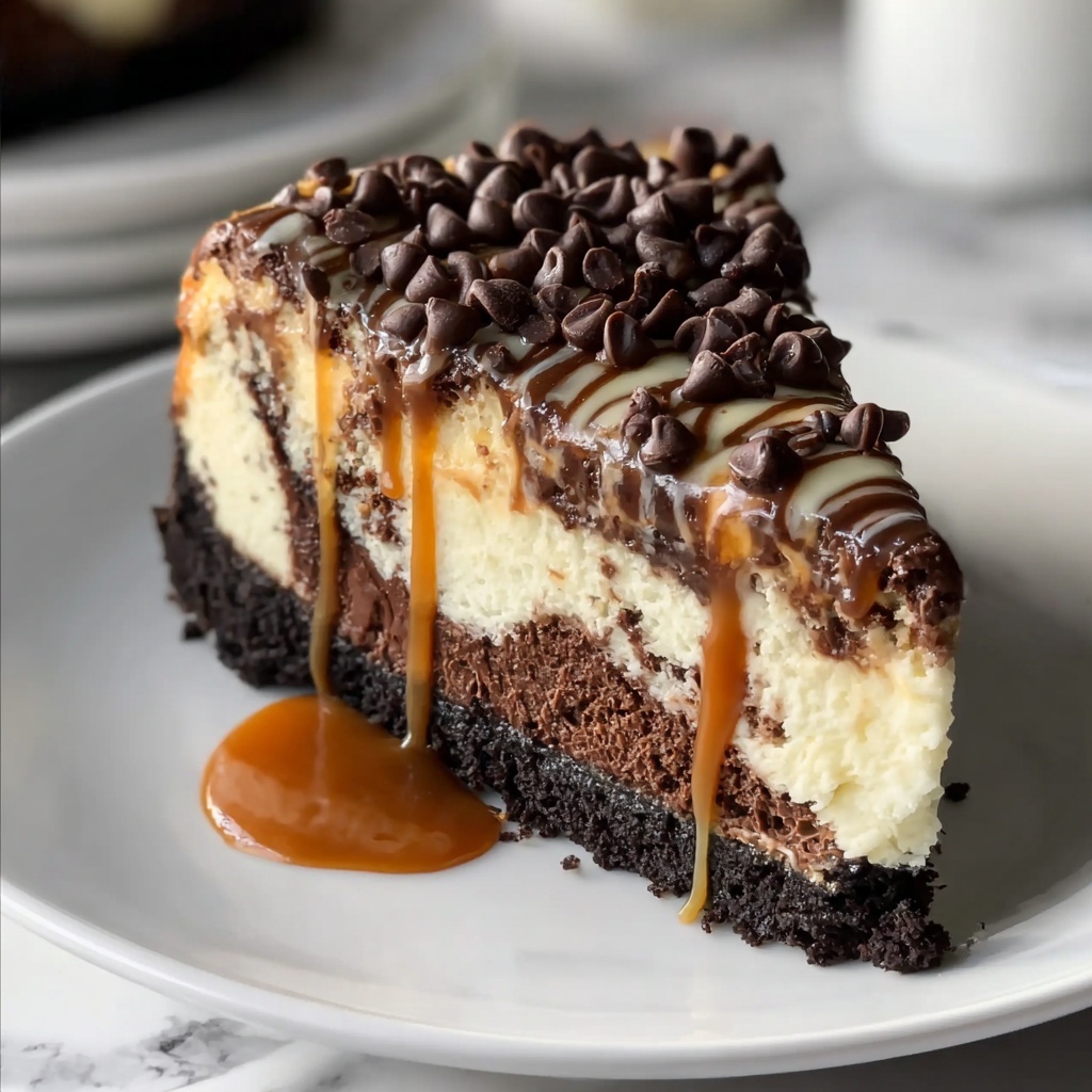 Caramel Chocolate Coffee Cheesecake: 7 Layers of Bliss Recipe - Recipe Image