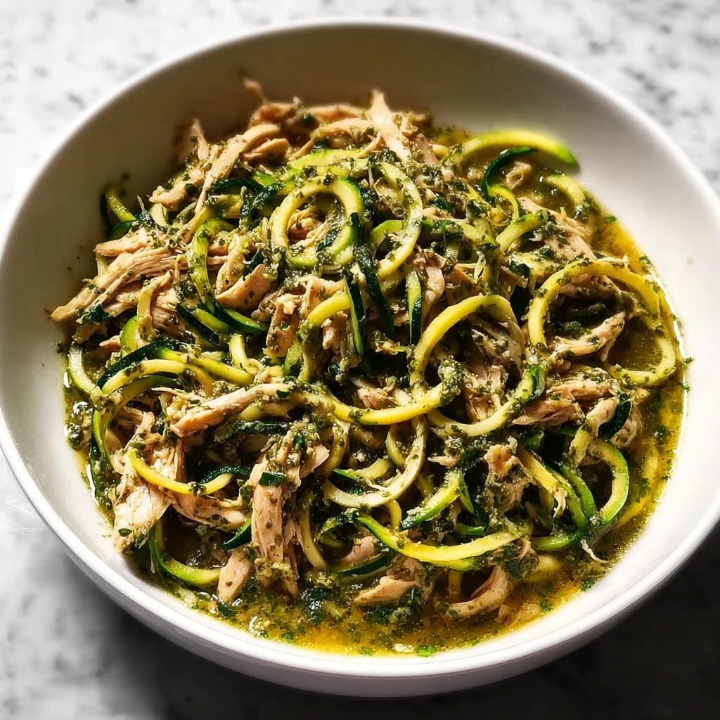Zucchini Noodles with Pesto Chicken Recipe - Recipe Image