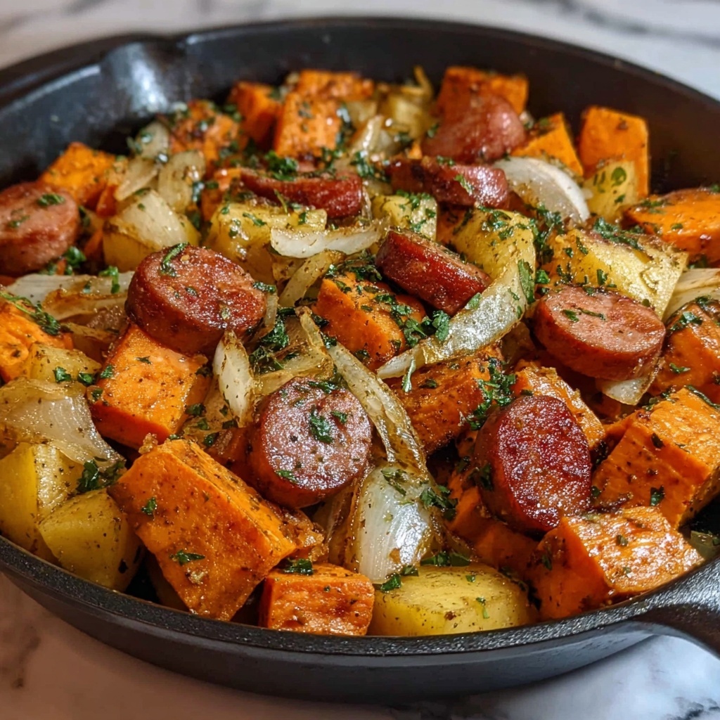 Sweet Potato Apple Sausage Skillet Recipe - Recipe Image