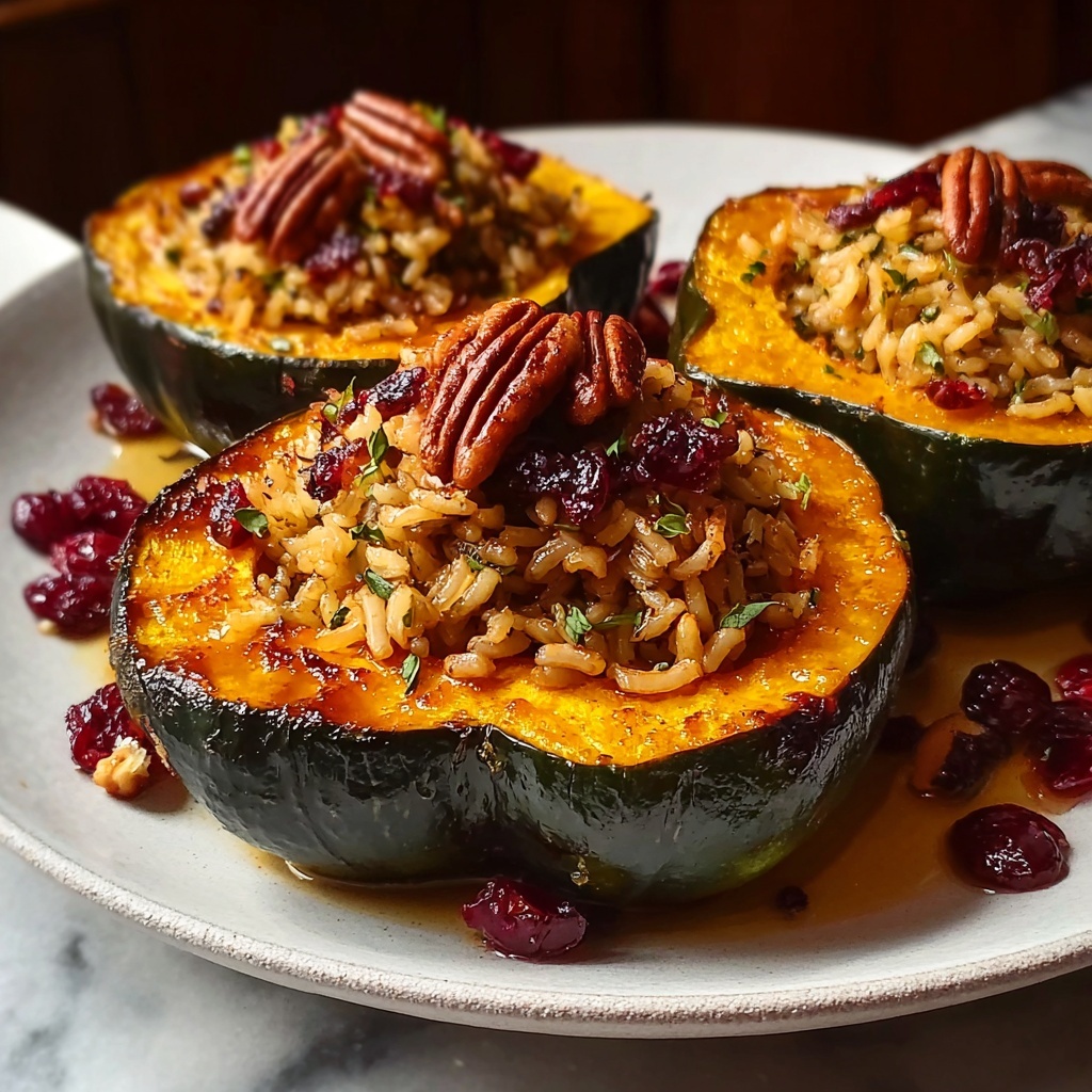 Roasted Acorn Squash and Wild Rice Pilaf Recipe - Recipe Image