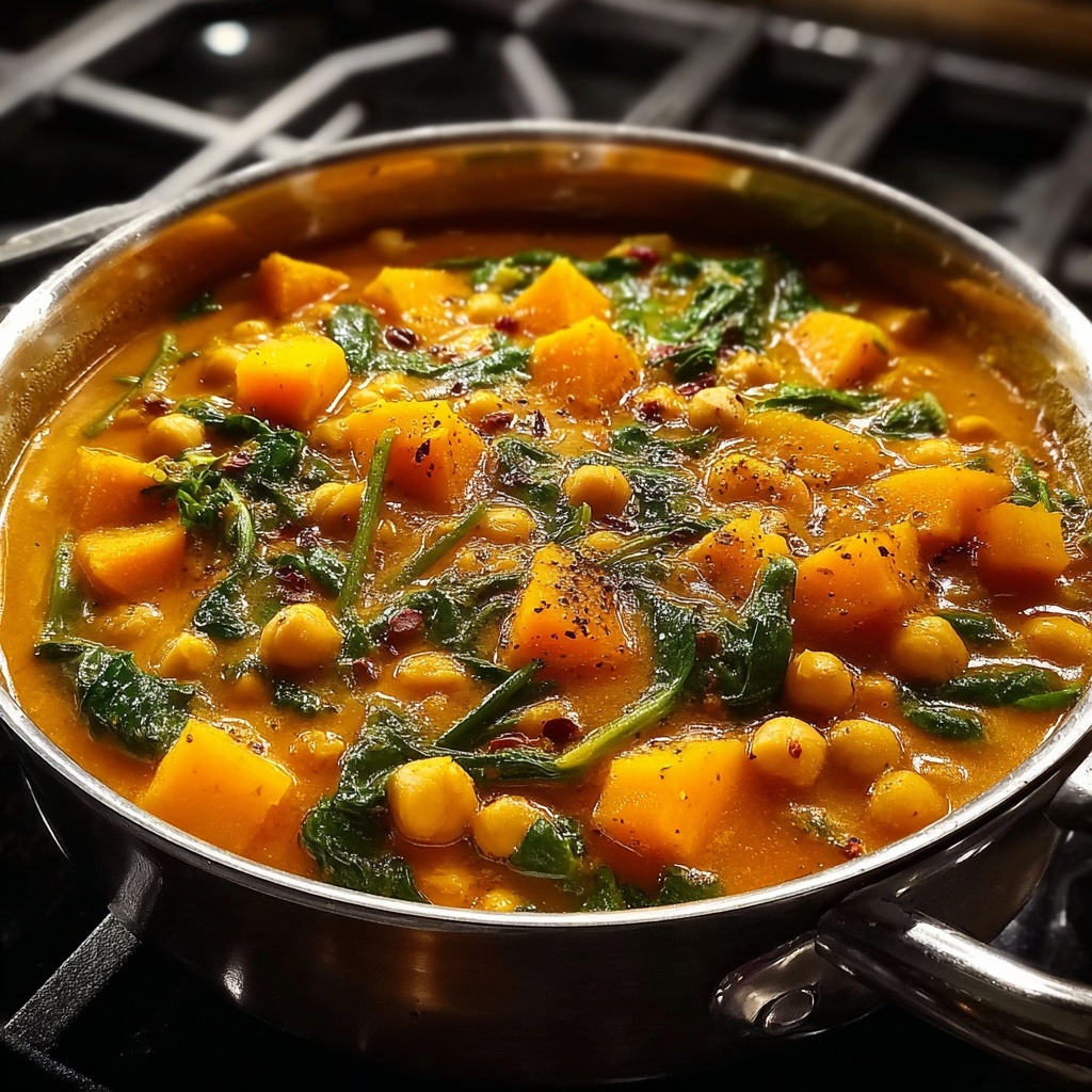 Pumpkin Chickpea Coconut Milk Stew Recipe - Recipe Image