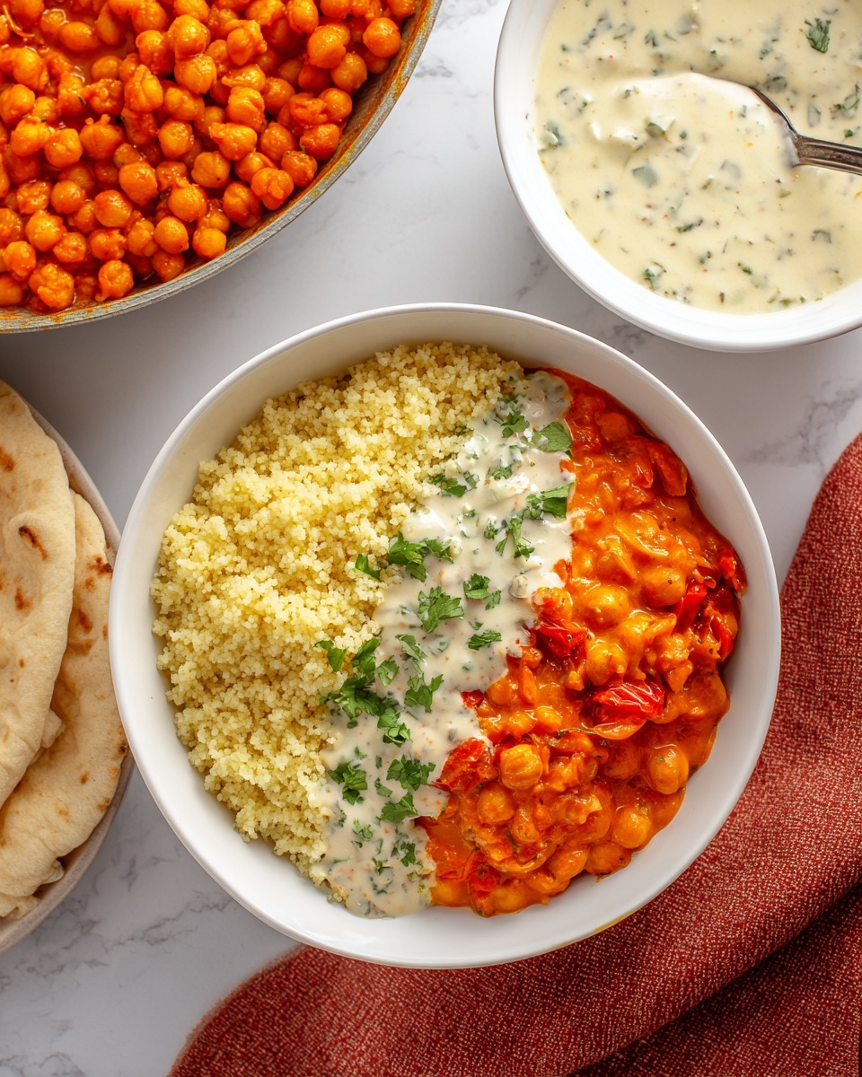 Chickpea Tomato and Harissa Stew with Herby Yogurt Recipe - Recipe Image