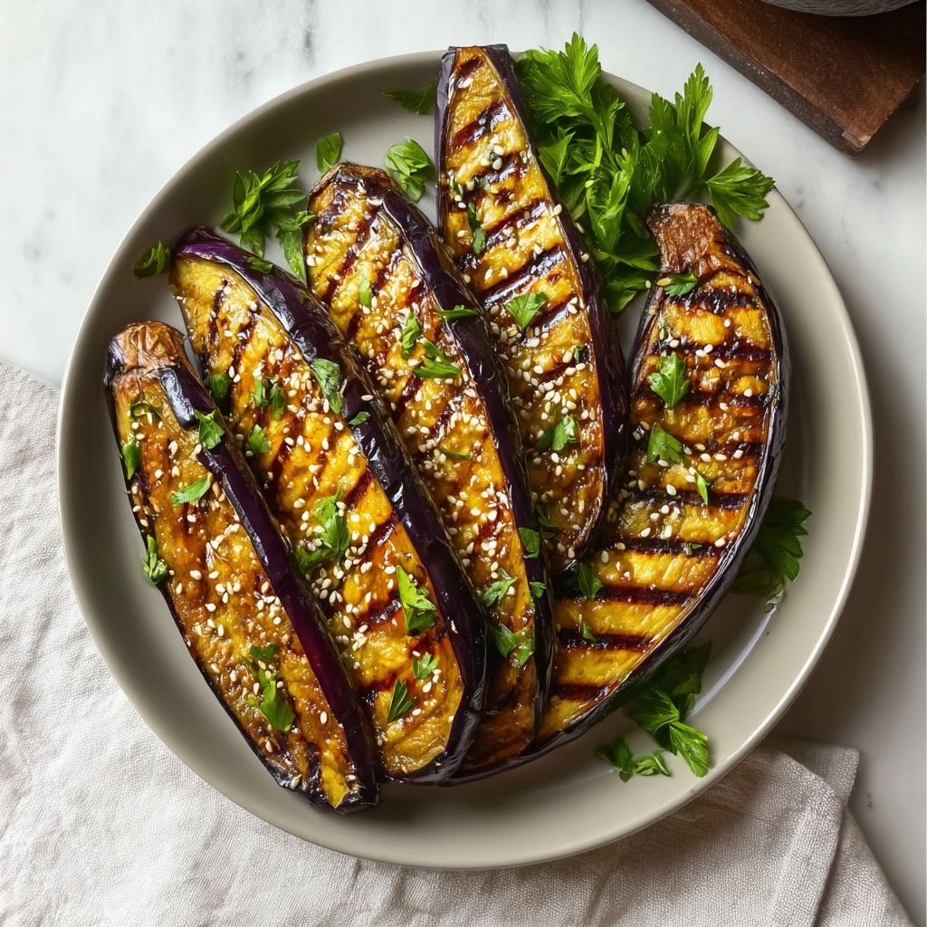 Grilled Japanese Eggplant with Creamy Tahini Sauce Recipe - Recipe Image