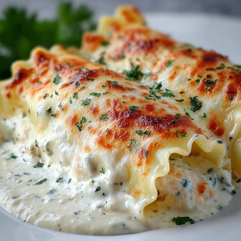 Creamy Chicken Alfredo Lasagna Rolls Recipe