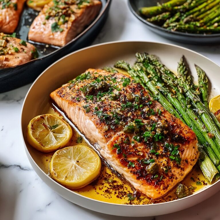 Sheet-Pan Garlic Butter Salmon & Asparagus Recipe
