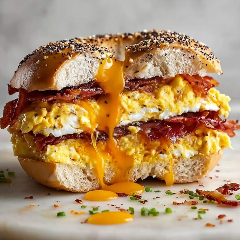 Bagel Breakfast Sandwich with Spicy Mayo and Bacon Recipe