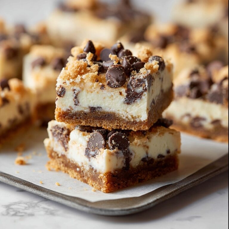 No-Bake Cookie Dough Cheesecake Bars Recipe