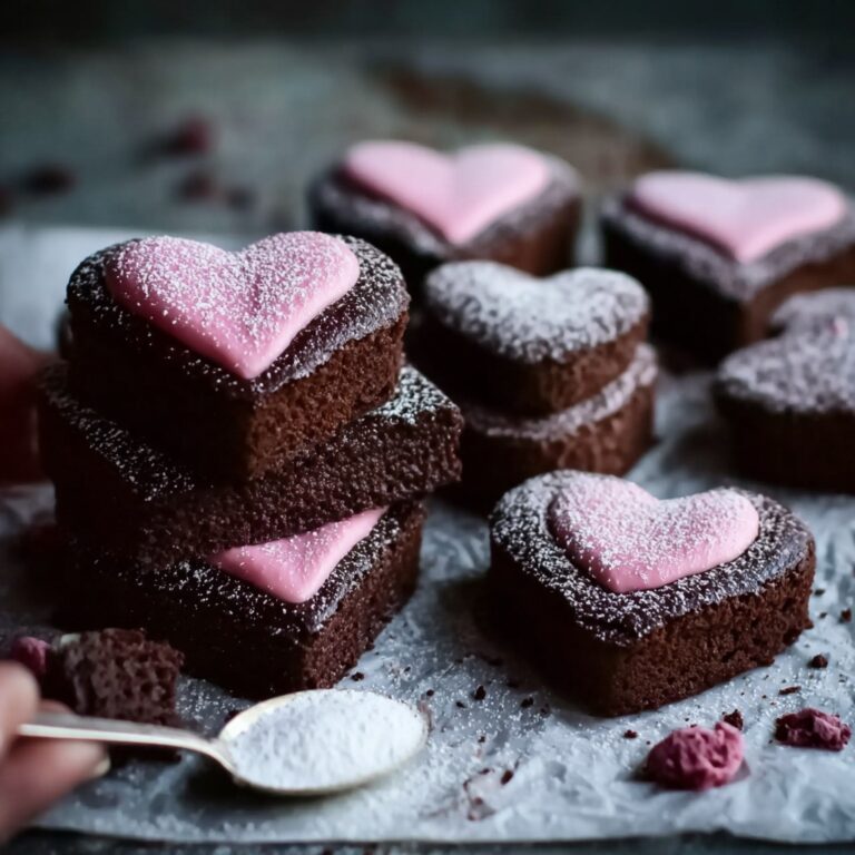 Heart-Shaped Brownies with Dreamy Raspberry Buttercream Recipe