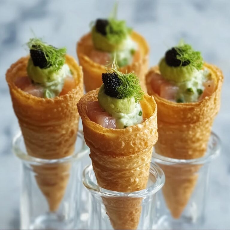 Crispy Sushi Wonton Cones with Shrimp, Avocado, and Cucumber Recipe