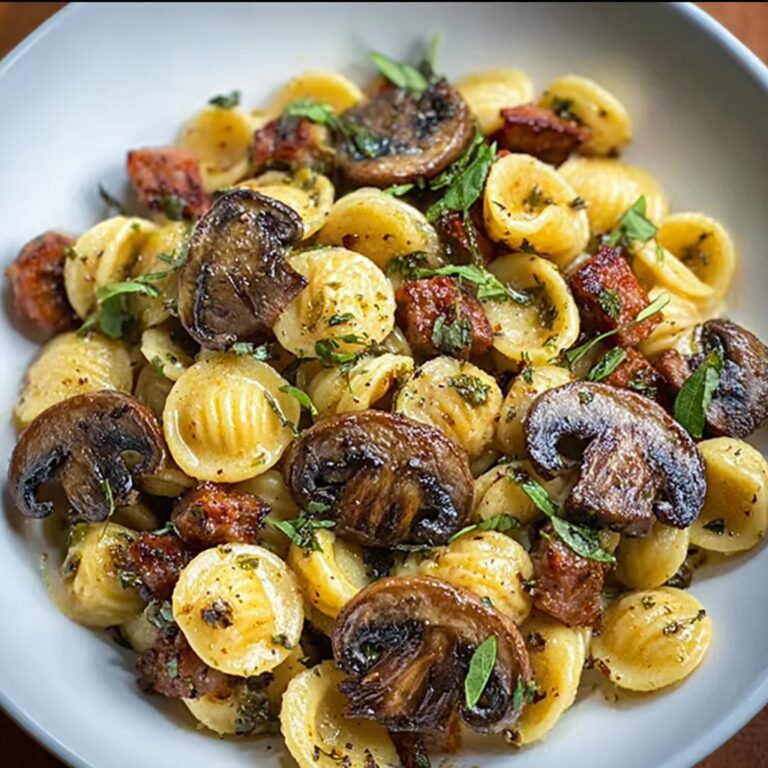 Orecchiette with Mushroom Thyme Sauce Recipe
