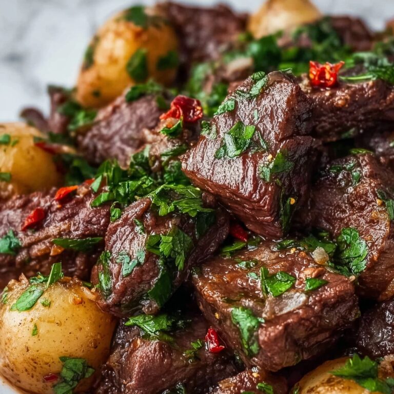 Slow Cooker Garlic Butter Beef with Creamy Potatoes Recipe