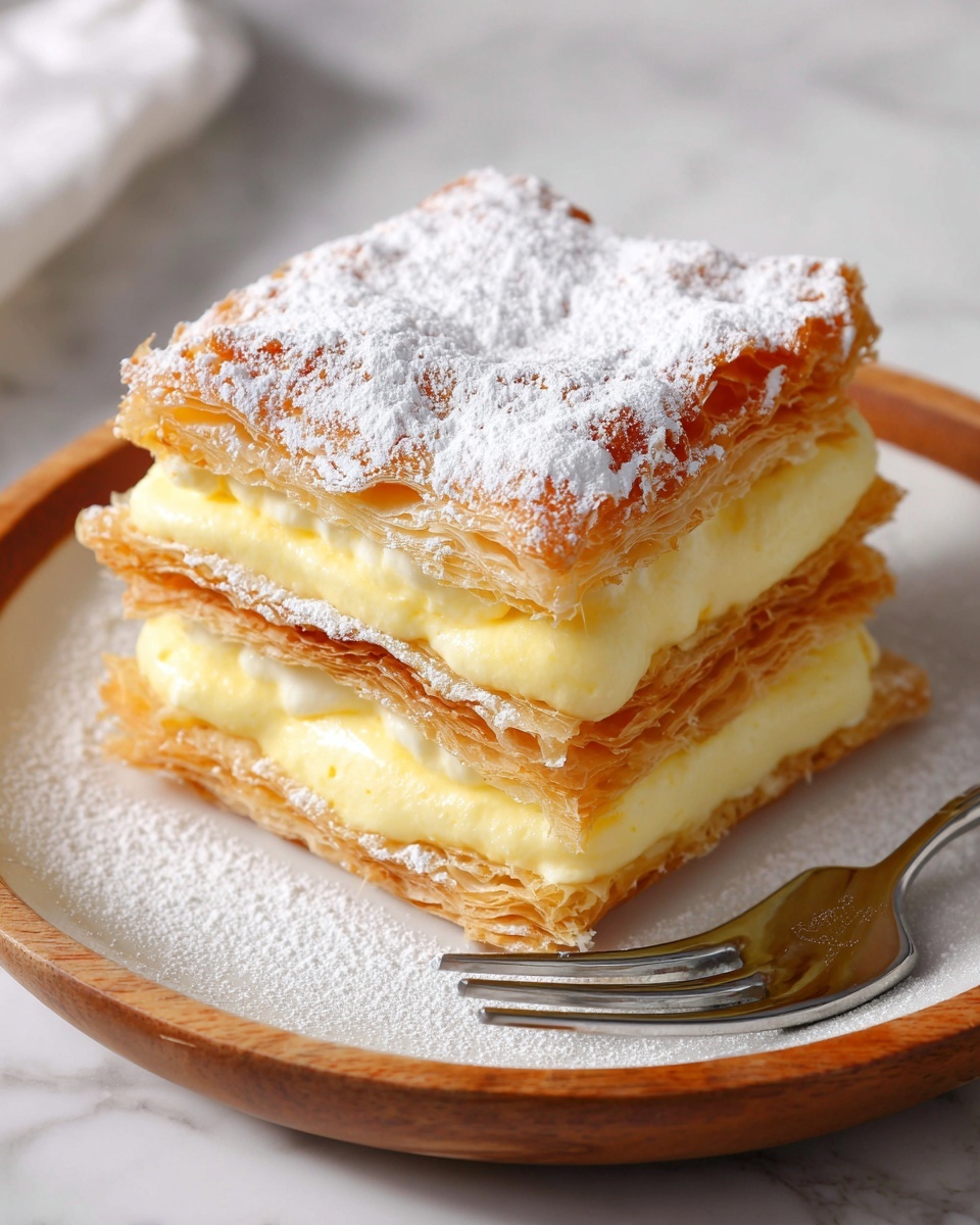 Puff Pastry Vanilla Custard Cream Squares Recipe - Recipe Image