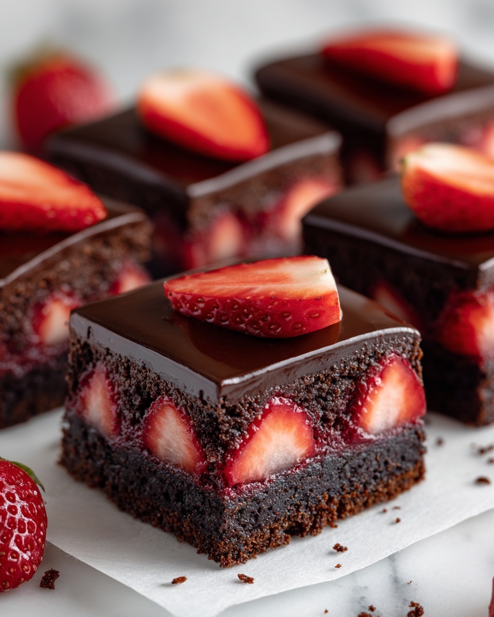 Chocolate-Covered Strawberry Brownies Recipe - Recipe Image