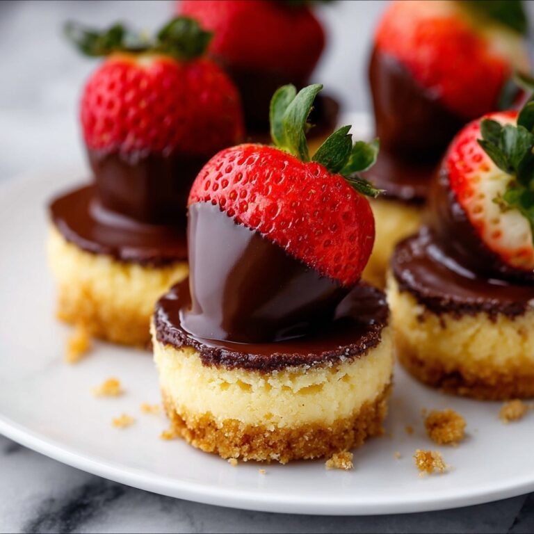 Chocolate-Dipped Strawberry Mini Cheesecakes Recipe