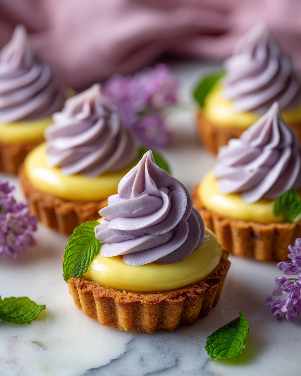 Mini Lemon Tart with Lilac Meringue Recipe - Recipe Image