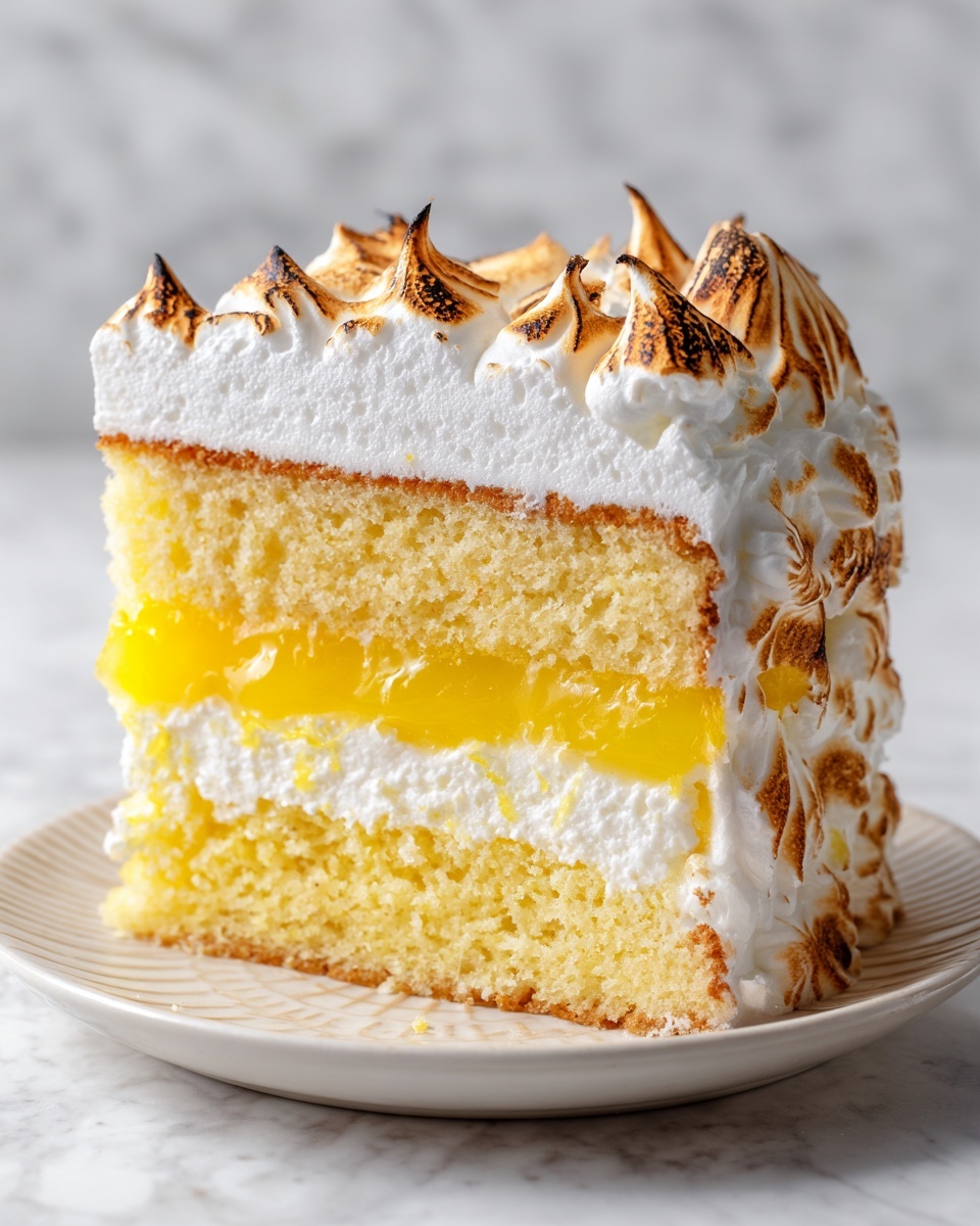 Lemon Cake with Fluffy Meringue Layers Recipe - Recipe Image