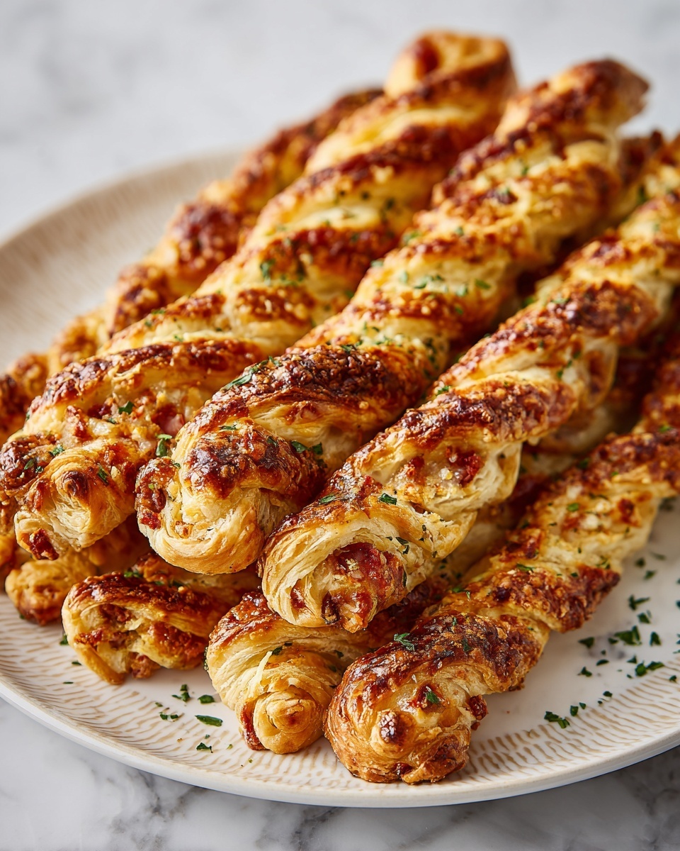 Cheesy Jalapeno Popper Puff Pastry Straws Recipe - Recipe Image