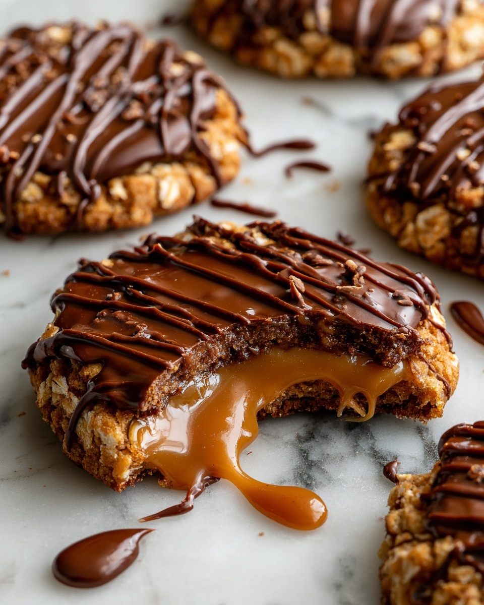 Peanut Butter Chocolate Caramel Cookies Recipe - Recipe Image