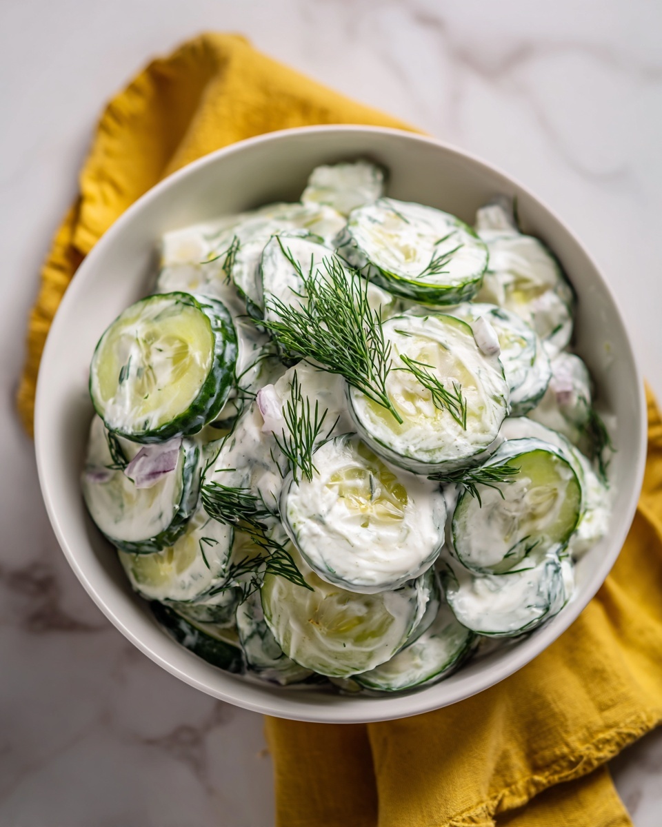 Dad’s Creamy Cucumber Salad Recipe - Recipe Image
