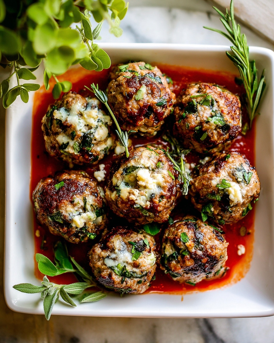 Baked Chicken Ricotta Meatballs with Spinach Recipe - Recipe Image