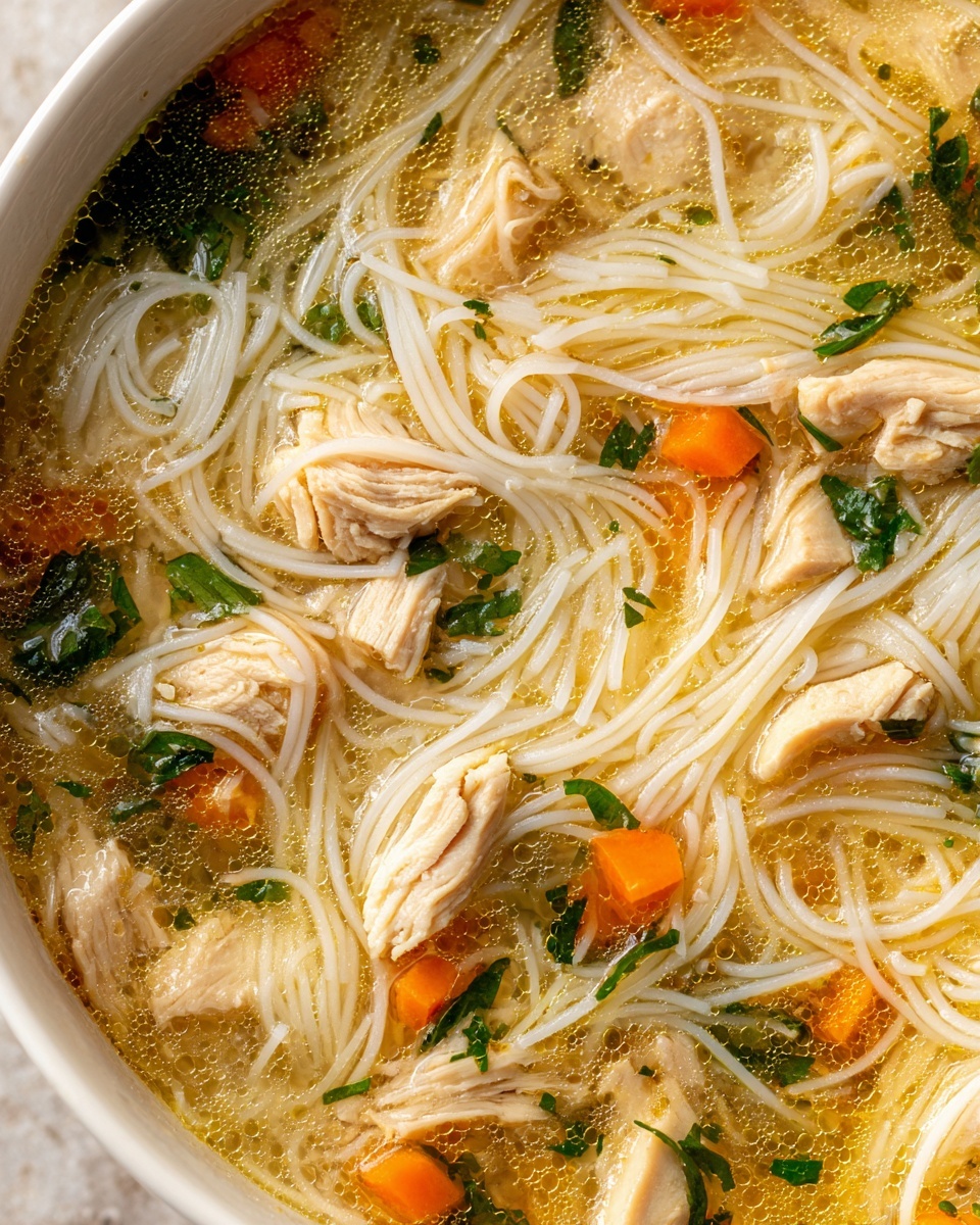 Easy Chicken Vermicelli Soup Recipe - Recipe Image