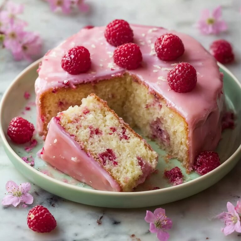 Raspberry Glazed Key Lime Cake Recipe