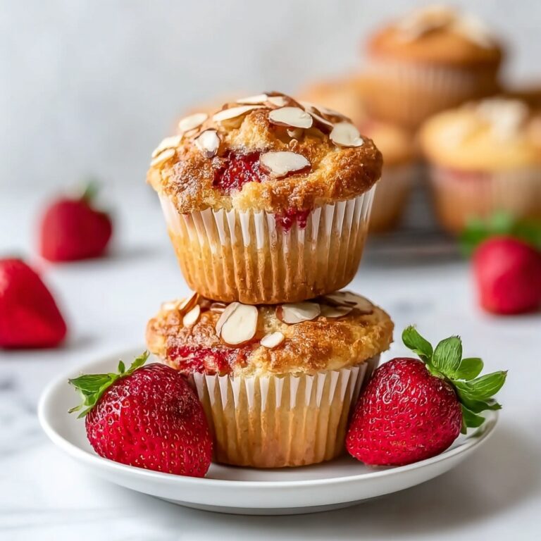 Strawberry Muffins With Candied Almonds Recipe
