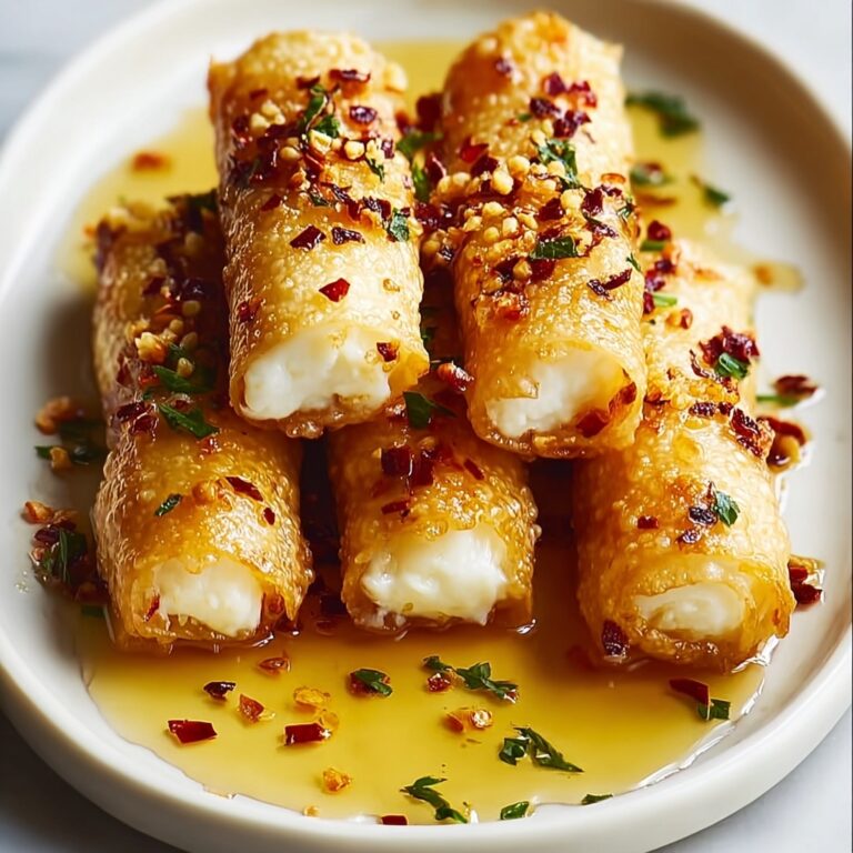 Oven Fried Feta Rolls: Irresistibly Spicy with Chili Honey Recipe