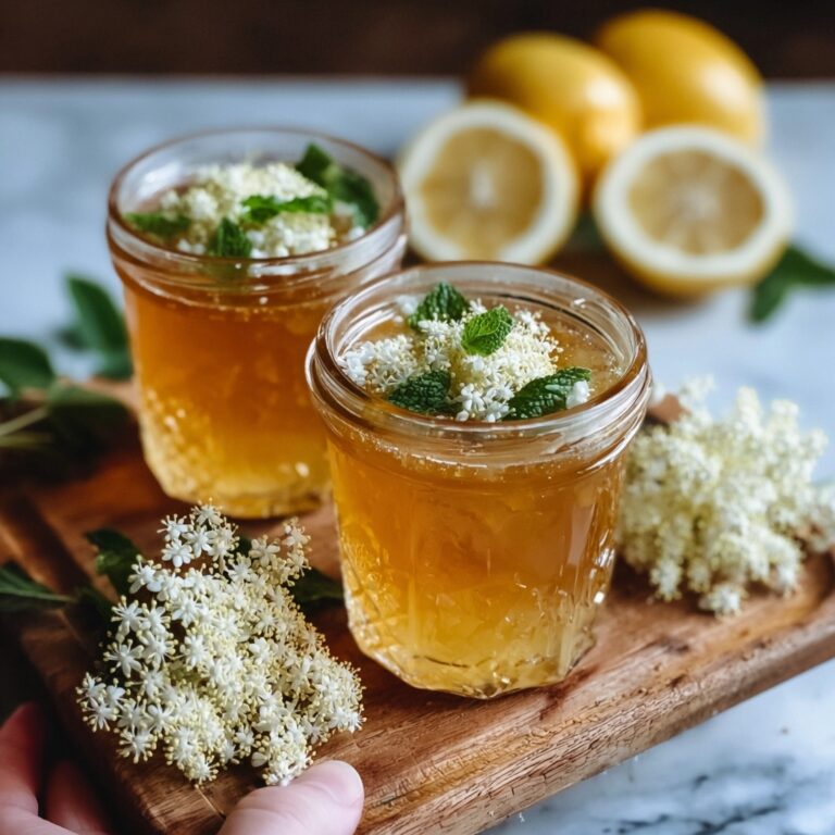 Elderflower & Lemonade Jelly with Mint Leaves Recipe