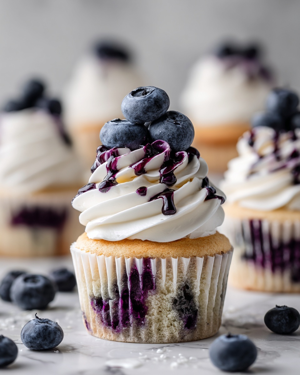 White Chocolate Blueberry Cheesecake Cupcakes Recipe - Recipe Image