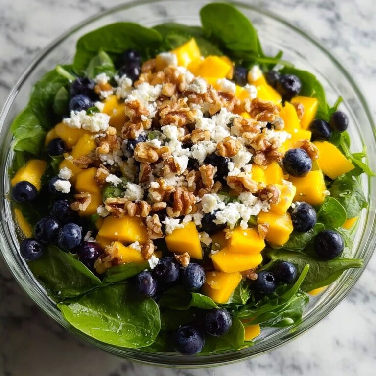 Mango Salad with Spinach, Blueberries, Feta, and Walnuts Recipe