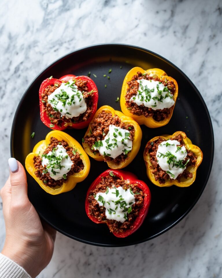 Greek Stuffed Peppers with Tzatziki Sauce Recipe