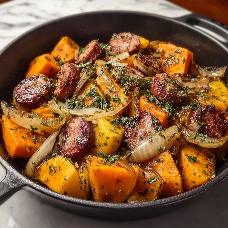 Sweet Potato Apple Sausage Skillet Recipe