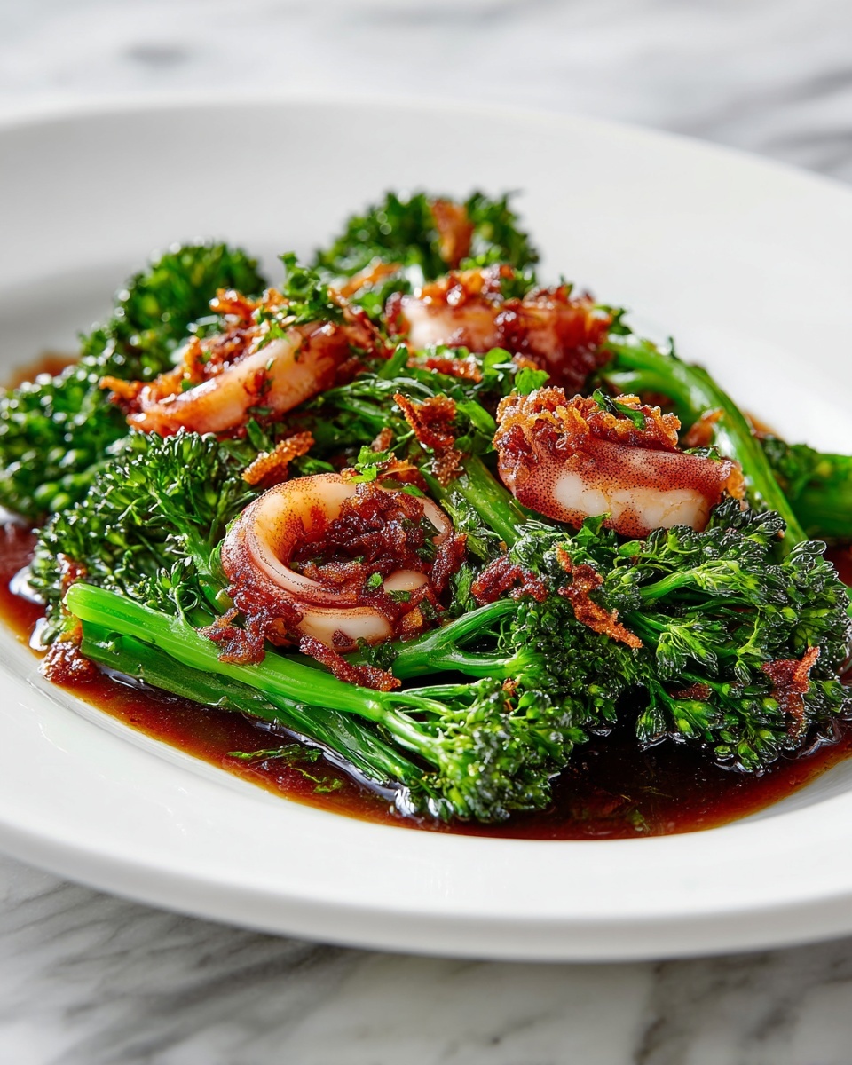 Citrus-Spiced Baby Octopus with Crunchy Broccolini Recipe - Recipe Image