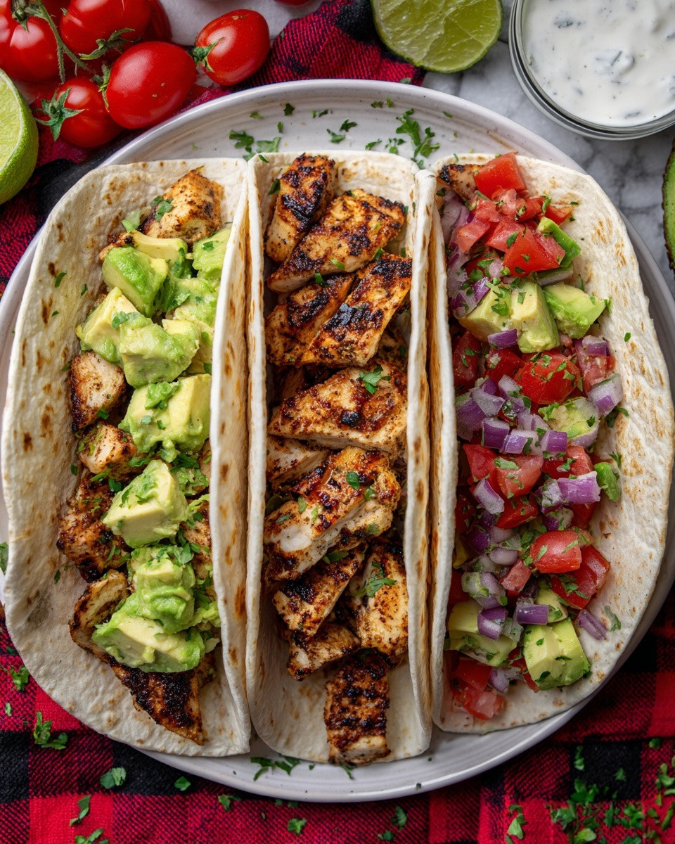 Grilled Chicken Tacos with Spiced Mayo and Avocado Salsa Recipe - Recipe Image