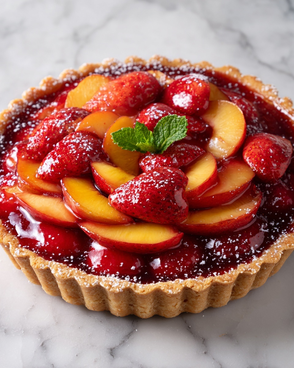 Strawberry Peach Cake Recipe - Recipe Image