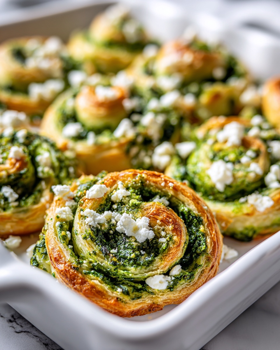 Spinach Feta Puff Pastry Pinwheels Recipe - Recipe Image