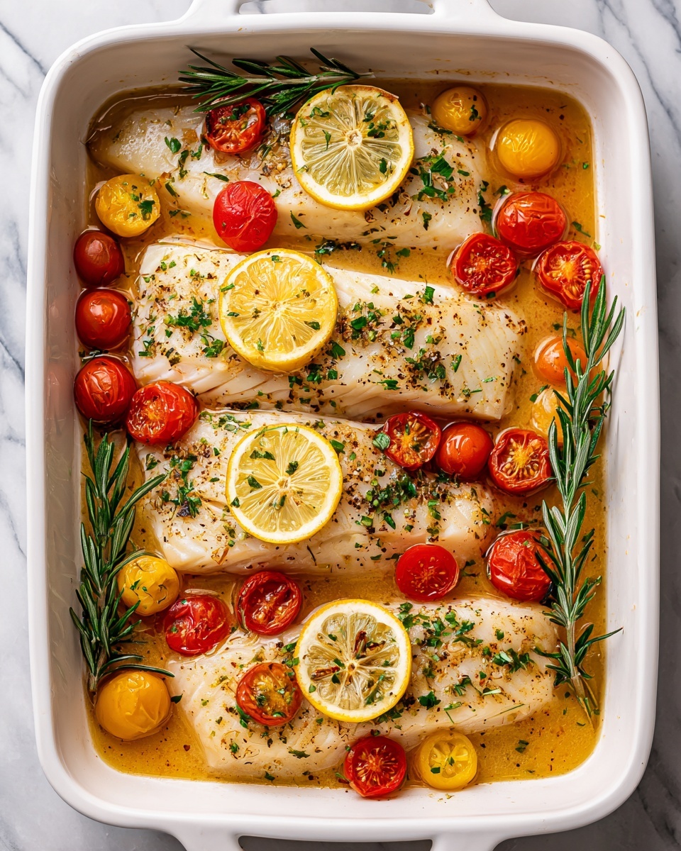 Easy Mediterranean Baked Fish Recipe - Recipe Image