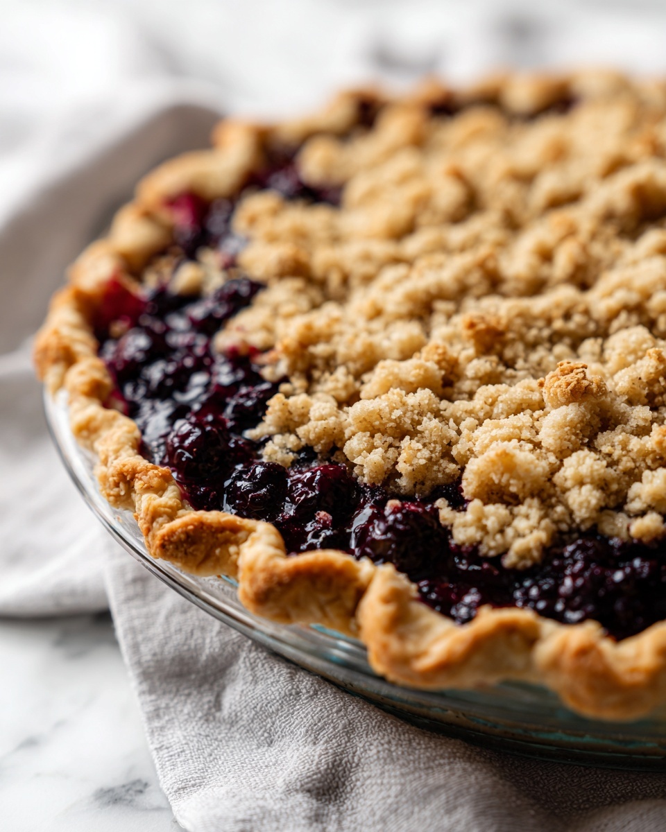 Triple Berry Rhubarb Pie Recipe - Recipe Image