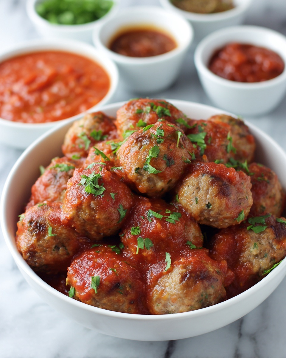 Mini Meatballs with Marinara Sauce Recipe - Recipe Image