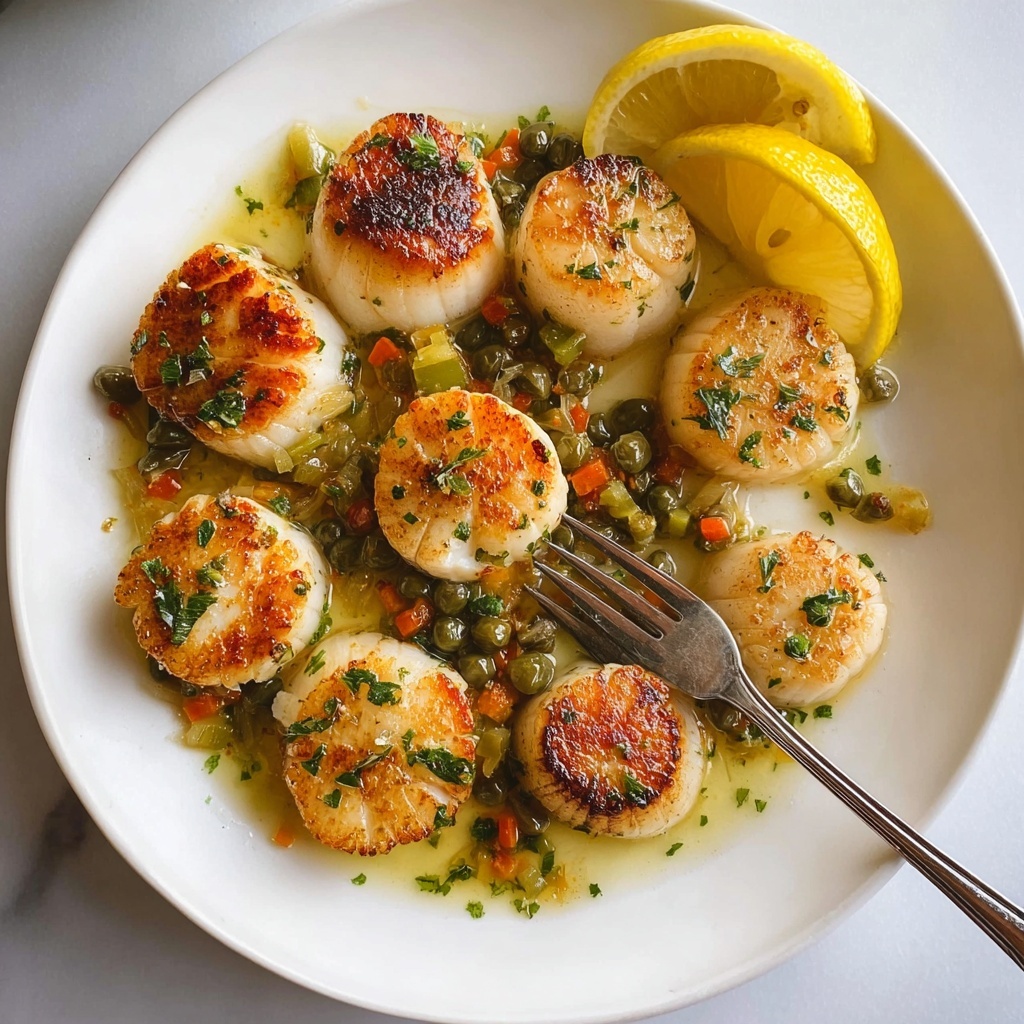 Perfect Seared Scallops with Lively Lemon Caper Sauce Recipe - Recipe Image