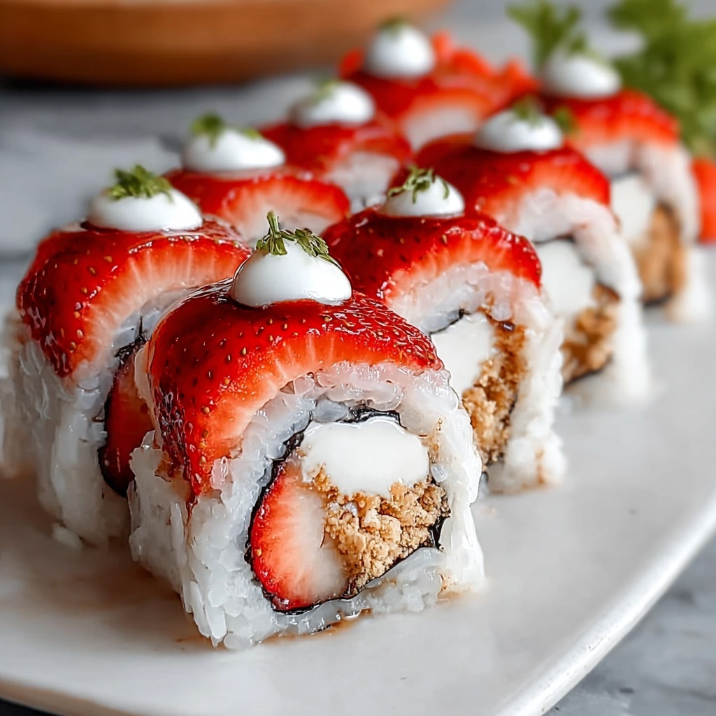 Delicious Strawberry Shortcake Sushi Roll Recipe - Recipe Image