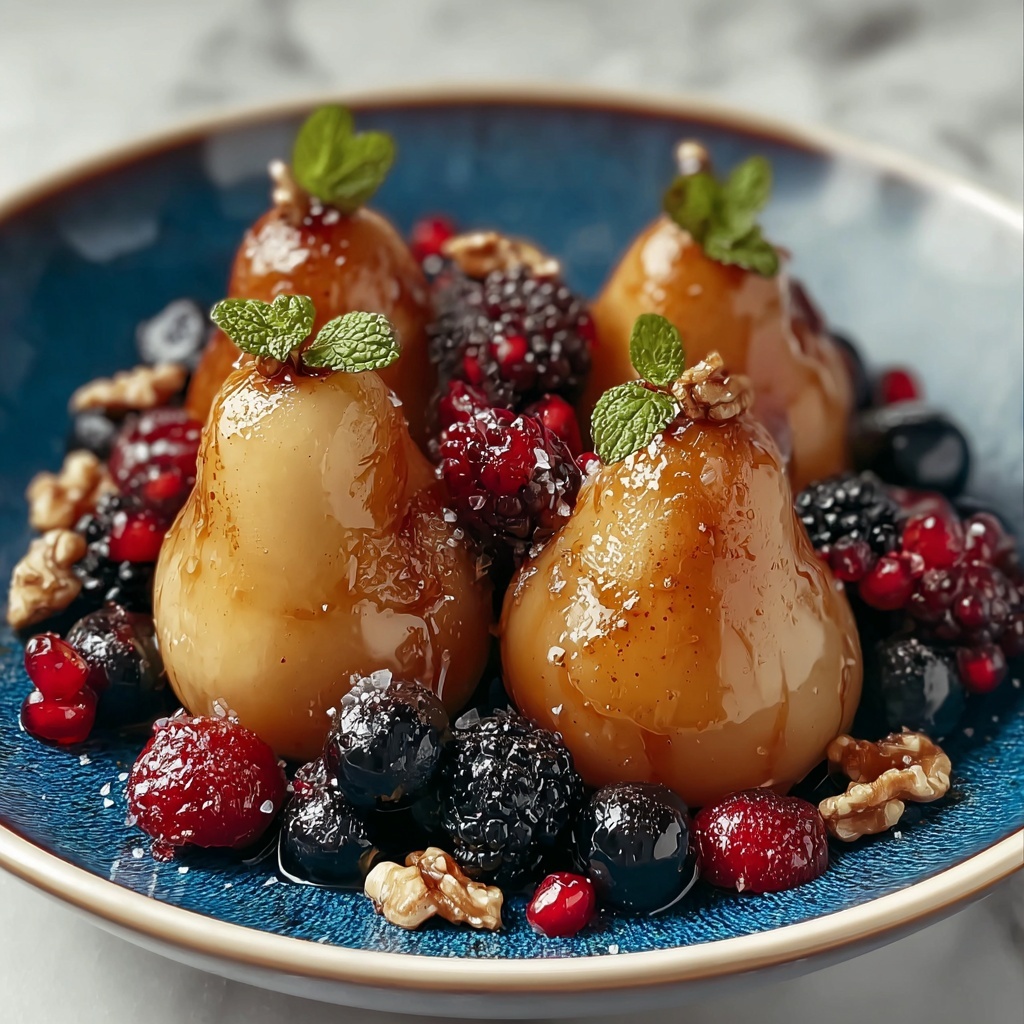 Baked Pears with Berries, Honey, Walnuts & Blue Cheese Recipe - Recipe Image