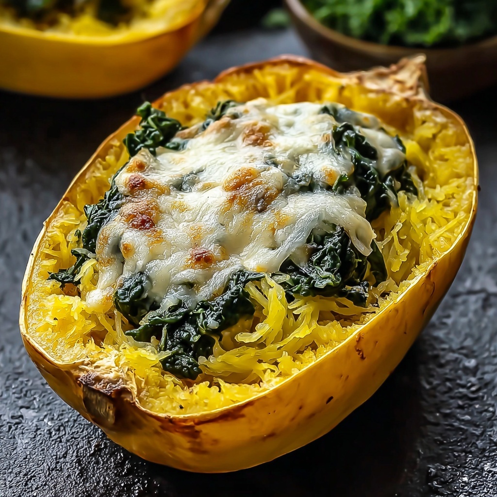 Spinach and Artichoke Stuffed Spaghetti Squash Bliss Recipe - Recipe Image