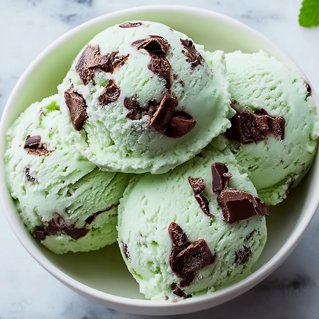 Homemade Mint Chocolate Chip Ice Cream for Summer Bliss Recipe - Recipe Image